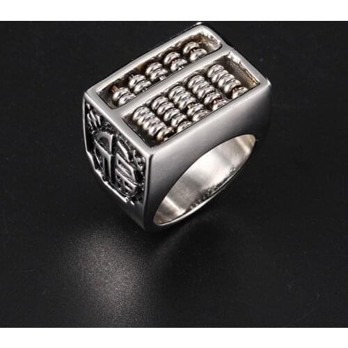 Fashion rotating abacus titanium steel ring men and women ring finger plate jewelry wholesale