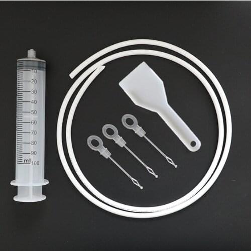 Refrigerator Drain Dredge Cleaning Device Set Ice Scoop Long Flexible Brush Fridge Hole Cleaner Scrub Brush Home Suction Syringe