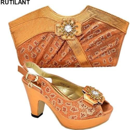 New Italy High Heels Women Wedding Party Shoes African Matching Shoes and Bags Italian In Women Italy Shoes with Matching Bags
