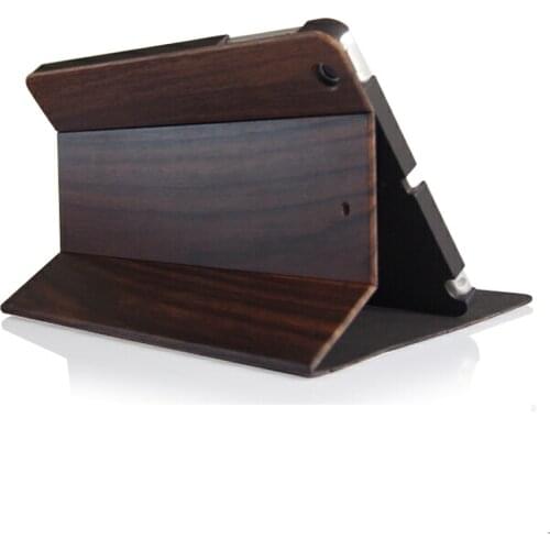 Book Style Stand Function Full Bamboo Wooden Protective Flip Case for iPad Mini 4