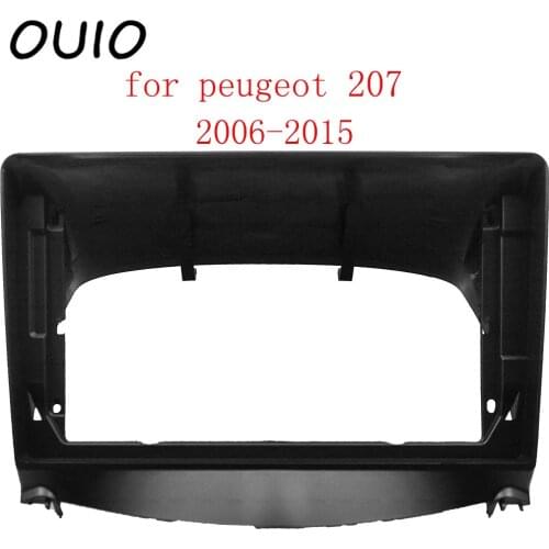 OUIO 9 inch car dashboard Double Din DVD frame decoration kit dashboard panel suitable for peugeot 207 2006-2015 frame