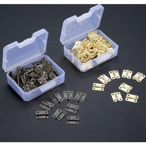 60Pcs Jewelry Wood Boxes Decorative Hinge 16*13mm Cabinet Door Furniture Hinge +Screws +Storage Box Furniture Fittings