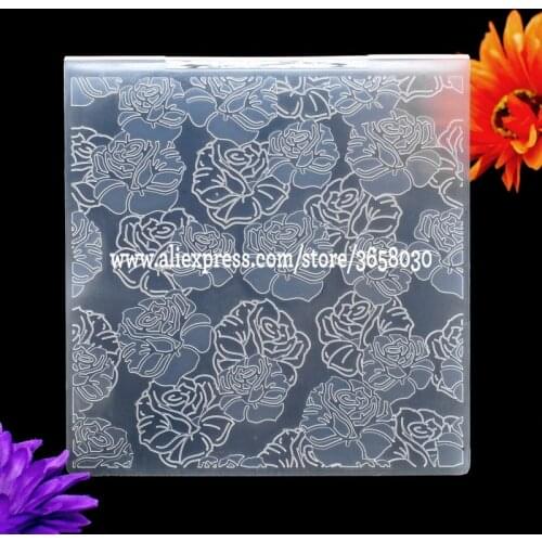 Flower Plastic Embossing Folder For Scrapbook DIY Album Card Tool Plastic Template 15.3x15.3cm 8071021