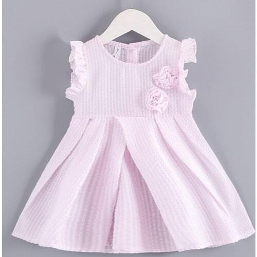 Toddler Kids Baby Girls dress Striped newborn dresses for baby girls clothes Ruffled Flower Print Princess Dress Sundress Summer