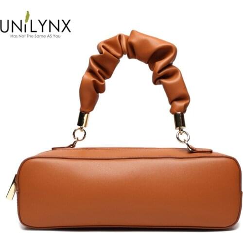 UNILYNX Rectangular pleated women handbag 2019 New leather shourlder messenger bags luxury Designer lady crossbody bag bosos