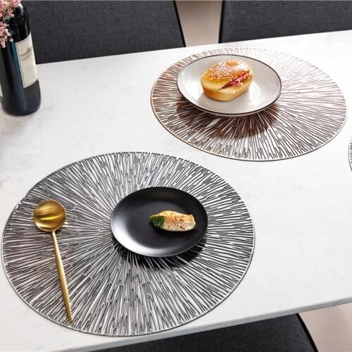 PVC Hollow Round Placemat Heat Insulation Table Mat Non-slid Plate Cup Pot Pad Heat Resistant Bowl Mats Home Christmas Decor
