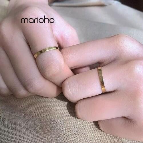 Simple Gold Color Narrow Side Opening Adjustable Ring For Women Fashion Metal Geometry Finger Ring Party Jewelry Accessories