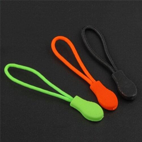 12 Pieces/Lot zipper puller Black Green Orange Zipper Sliders For Bag Garment Suitcase End Fit Rope Tag Fixer Zip Cord