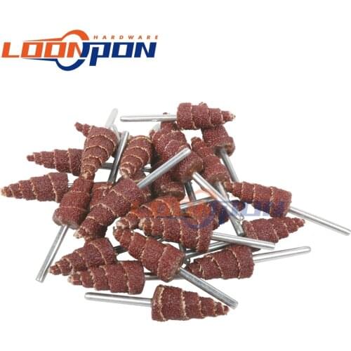 10mm/12mm Cone Shape Mounted Point Grinding Head Sandpaper Flap Sanding Wheel 80#With 1/8" Shank Polishing Abrasive Tool