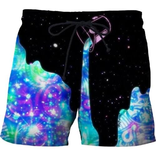 2021 Fashion Flame Beach Pants 3D Summer Fashion Beach Pants Casual Men And Women Blue Flame Print Shorts