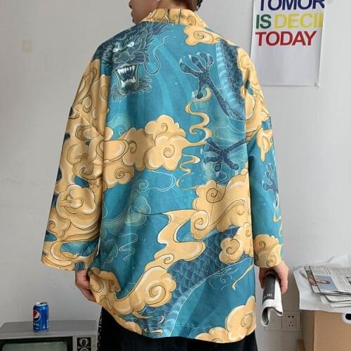 Japanese Shirt Men Kimono 2021 Chinese Kimono Geisha New Arrival Japanese Street Clothing Harajuku Kimono