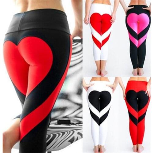 Yoga Pants Women Heart Shape Leggings Women New Sport Leggings Tight Trouser Pencil Legging Sport Leggings