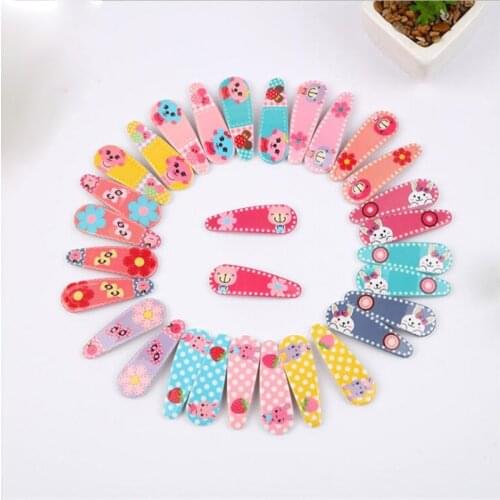 20Pcs/Lot Hair Accessories Candy Color Hair Clip Princess Barrette Plastic Side Hairclip Cartoon Headdress Hairpins for Girls