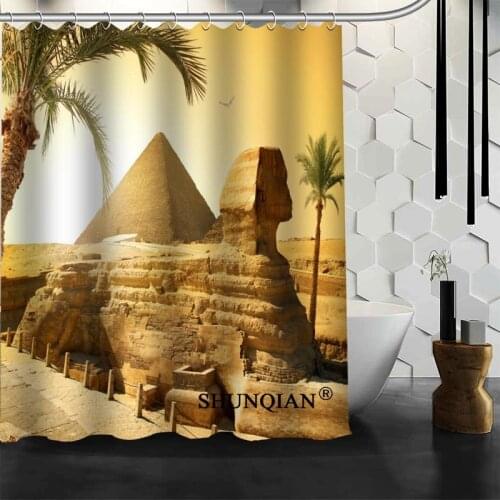 ShunQian Pyramid Shower Curtain Funny Curtain For Bathroom Waterproof Polyester Fabric Eco-Friendly 2020 Bath Curtain Gift