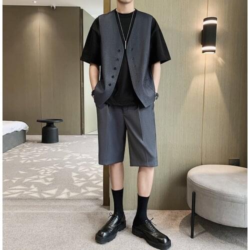 Vest Men Korean Streetwear Fashion Casual Loose Blazer Vest Male Women Business Dress Sleeveless Suit Coat Vest Waistcoat Man