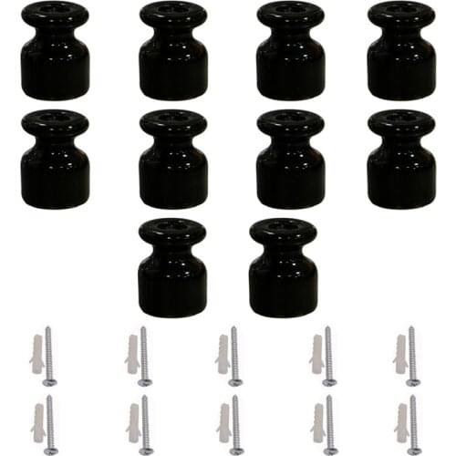 10PCS Porcelain twist cable insulator for wall switch and socket