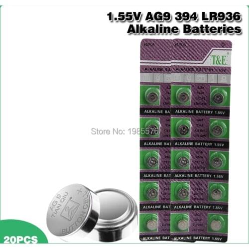 20Pcs 1.55V AG9 AG 9 Watch Clock Button Coin Battery L936 LR936 RW33 S33 SP394 SR45 SR45H SR936 SR936SW V394