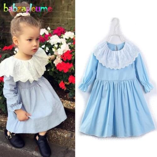 2018 New Spring Autumn Baby Girls Clothes Korean Cute Long Sleeve Cotton Princess Dress Children Clothing Toddler Dresses BC1480