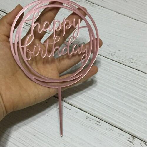 5pcs Happy Birthday Cake Topper rose Gold Acrylic Large Cake Topper Cake Decoration Supplies