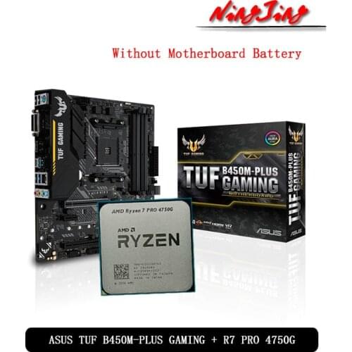 AMD Ryzen 7 4750G R7 4750G CPU + ASUS TUF B450M PRO GAMING Motherboard Suit Socket AM4 All new but without cooler