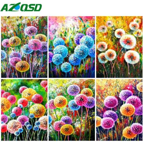 AZQSD Diamond Painting Dandelion 5d Diy Diamond Embroidery Flower Mosaic Rhinestones Home Decor Cross Stitch Kits Handmade