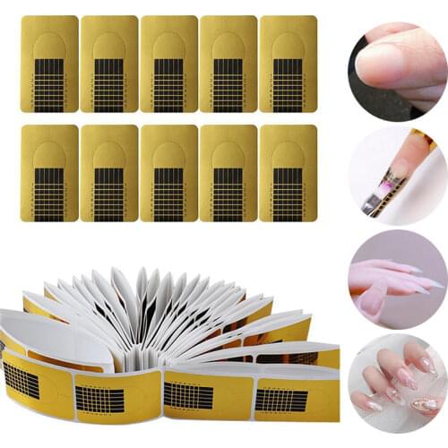 3D Nail Mold Nail Form Tips French Rectangle Nail Art Form Nails Gel Sticker Extension Curl Form For Nail Pololish Guide Molds