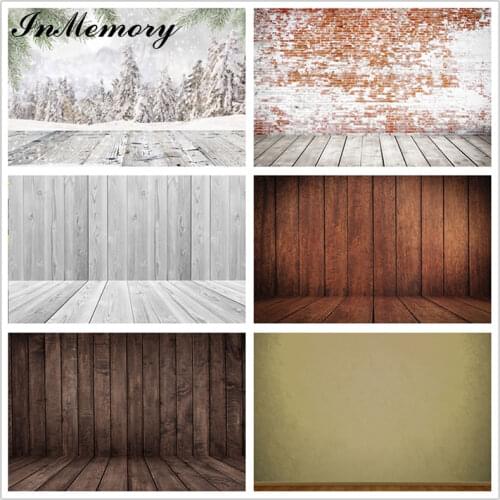 InMemory 60x40 White Brick Wall Photography Backdrops Wooden Floor Backgrounds for Pet Toy Photo Studio Baby Shower Photophoze
