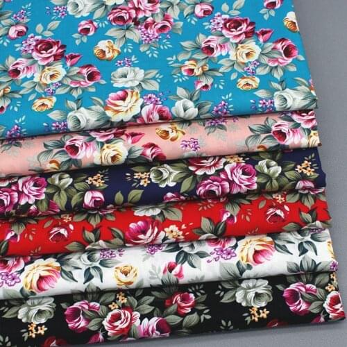 100cm*147cm Natural Dress Material Children Rose Print Cotton Fabric Poplin