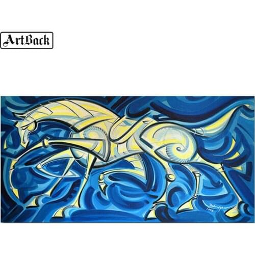 ARTBACK 5d diy diamond painting abstract horse art pattern full of drill mosaic 3d diamond embroidery living room decoration