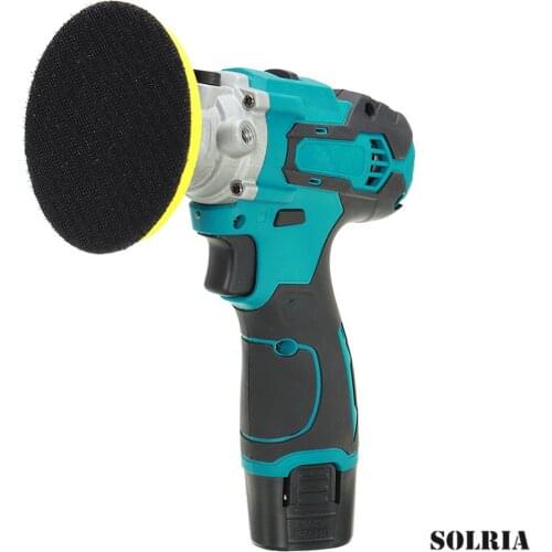 12V Cordless Electric Polisher Machine Car Polishing Cleaner Adjustable 5 Speed Adjustable Rechargeable with 2 Lithium Battery