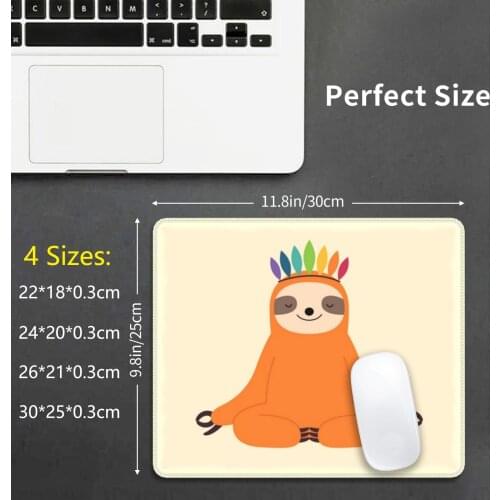 Master Of Calm Mouse Pad DIY Print Cushion Sloth Rainbow Life Calm Cute Yoga Smile Relax Happy Love Sport Mind