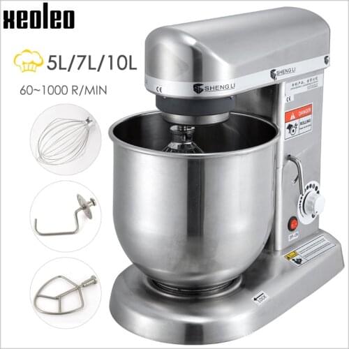 XEOLEO Planetary mixer Food mixer Bread dough mixer Commercial 5/7/10L Dough kneading machine with Stainless Steel Bowl 500W