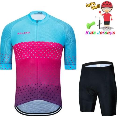 2021 New Summer Cycling Clothes Kids Short-sleeved Breathable and Quick-drying Road Bike Jersey Mountain Bike Shirt Triathlon