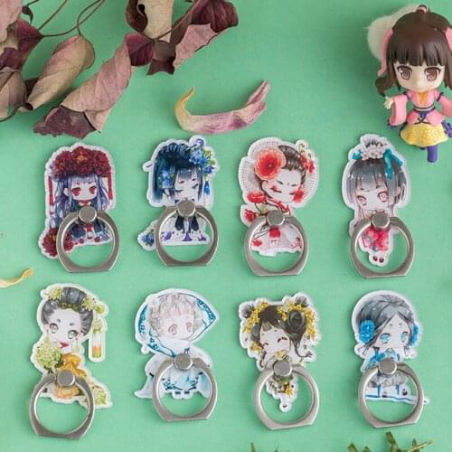 2020 New Arrival Mobile Phone ABS Finger Ring Holder Cartoon Girl Phone Ring Holder Cute Phone Stand Support For iPhone Xiaomi