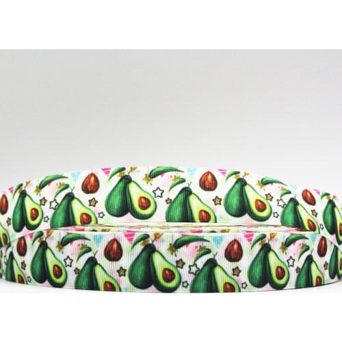 Ordinary Quality 25mm/75mm Green Avocado Print Grosgrain Ribbon 10/25/50Yards DIY Gift Wrap Sewing Wedding Decor ribbon