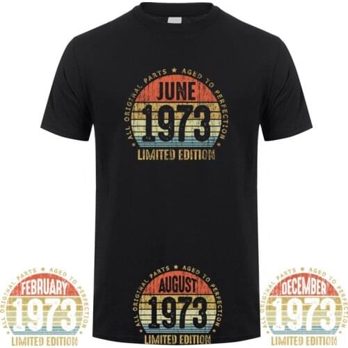 January 1973 Limited T shirt September October November Every Month of 1973 Tops Short Sleeve DY-070