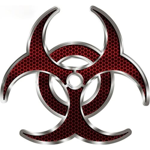 Creative Colored Personalized Biohazard RED HEX Decal Vinyl Bumper Sticker Car Truck Colorful Funny Auto Sticker Kk13*13cm