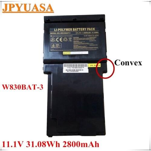 7XINbox 11.1V 2800mAh 31.08Wh Original W830BAT-3 Laptop Battery For CLEVO WW830T W840T VNB130 6-87-W84TS-4Z91 Series