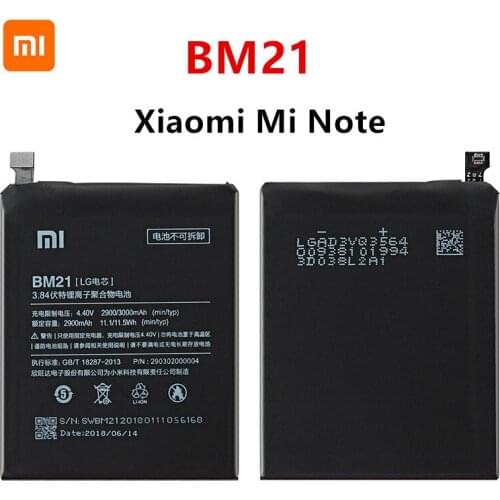 Xiao mi 100% Orginal BM21 3000mAh Battery For Xiaomi Mi Note BM21 3GB RAM 5.7" High Quality Phone Replacement Batteries