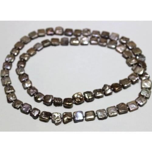 Brown black freshwater pearl sweater Necklace box 13mm 32INCH