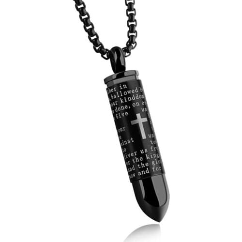 HiPHop Bullet Pendant Necklaces Stainless Steel Men Fashion Design Chain Personality Unscrewed Christmas Halloween Jewelry Gift