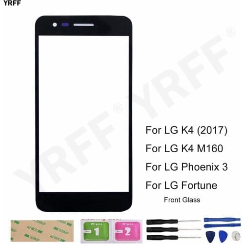 YRFF Mobile Front Panel Glass For LG K4 2017 Phoenix 3 Fortune M160 X230 For LG K7 2017 Front Glass Outer Glass Replacement