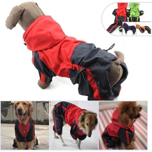 Large Dog Raincoat Waterproof Clothes Rain Jumpsuit For Big Medium Small Dogs Golden Retriever Labrad Outdoor Pet Coat Clothing