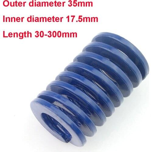 1PCS Blue Light Load Spiral Stamping Compression Die Spring Outer Diameter 35mm Inner Diameter 17.5mm Length 30-70mm