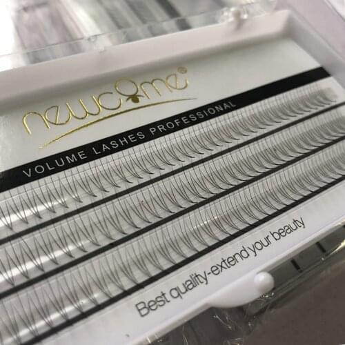 NEWCOME 1 Tray 3D False Mink Volume Eyelash Extension Individual Fake Eye Lashes 100% Hand Made Fans Lashes