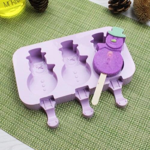 Cartoon DIY Silicone Ice Cream Mold Children Popsicle Molds Popsicle Maker Holder Frozen Ice cake Mould