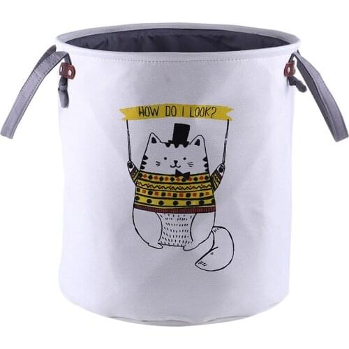 Elephant Cat Foldable Laundry Basket Waterproof Bathroom Dirty Clothes Storage Baskets For Toy Sundries Kids Room Organizers