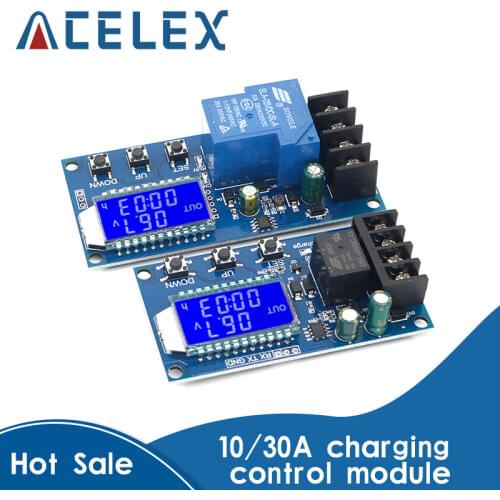 10A 30A 6-60V Lead-acid Solar Storage Battery Charger Control Module Digital Overcharge Protection Control Switch LED indicator
