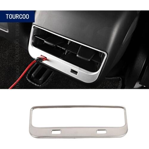 Car Styling Rear Vent Outlet Cover Trim Sticker for Tesla Model 3 Back Air Conditioner Panel Cover