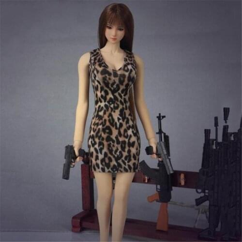 1:6 Scale Female Figure Clothes Vest Tight Dress Leopard print Colors for 12 Inches PH Largest Bust Figure Body
